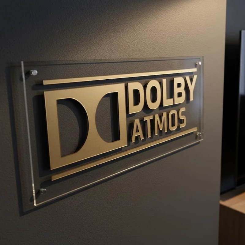 Home Cinema Wall Lights - Letreiro Dolby Atmos: Decoração 3D para