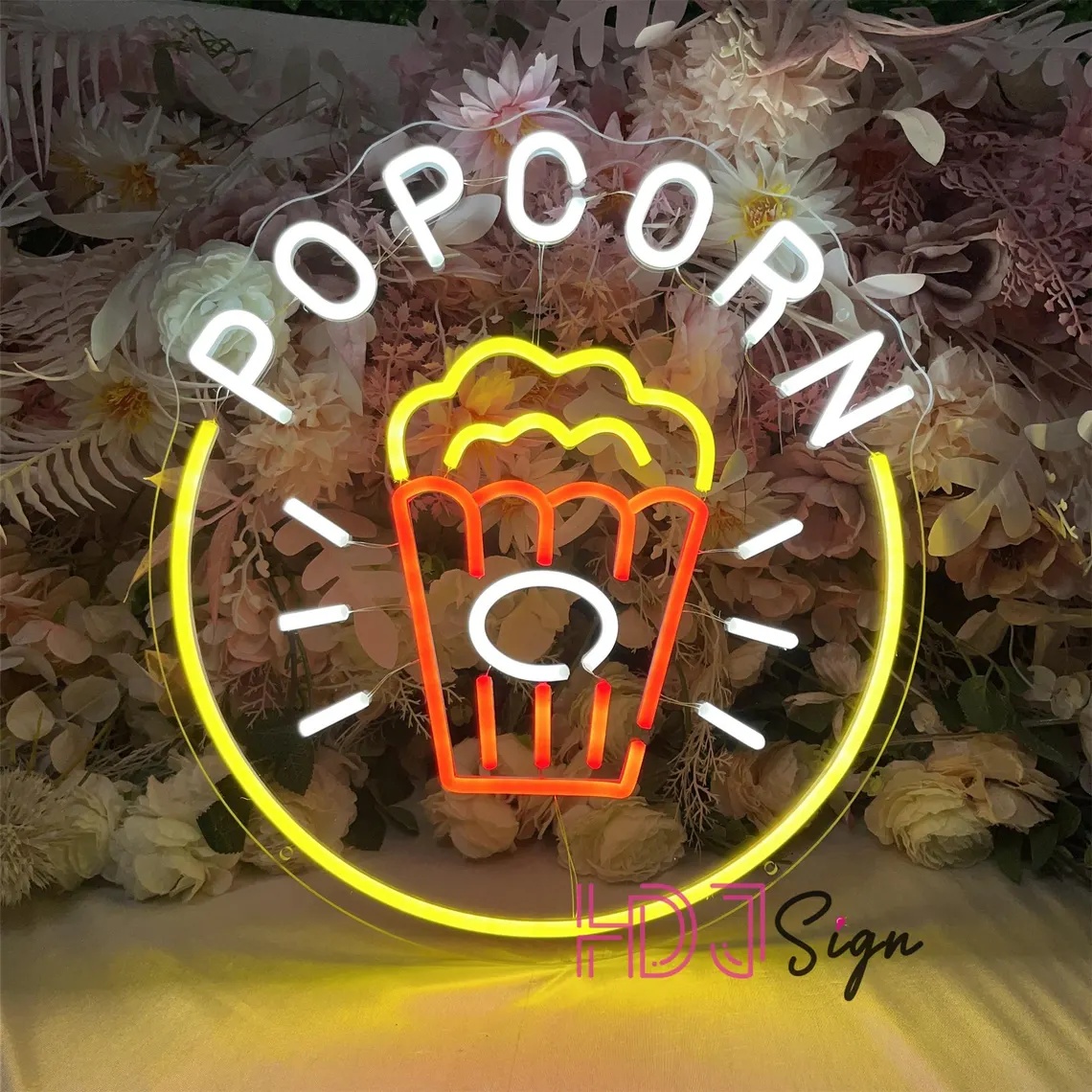 Home Cinema Wall Lights - Letreiro de Neon LED de Pipoca,