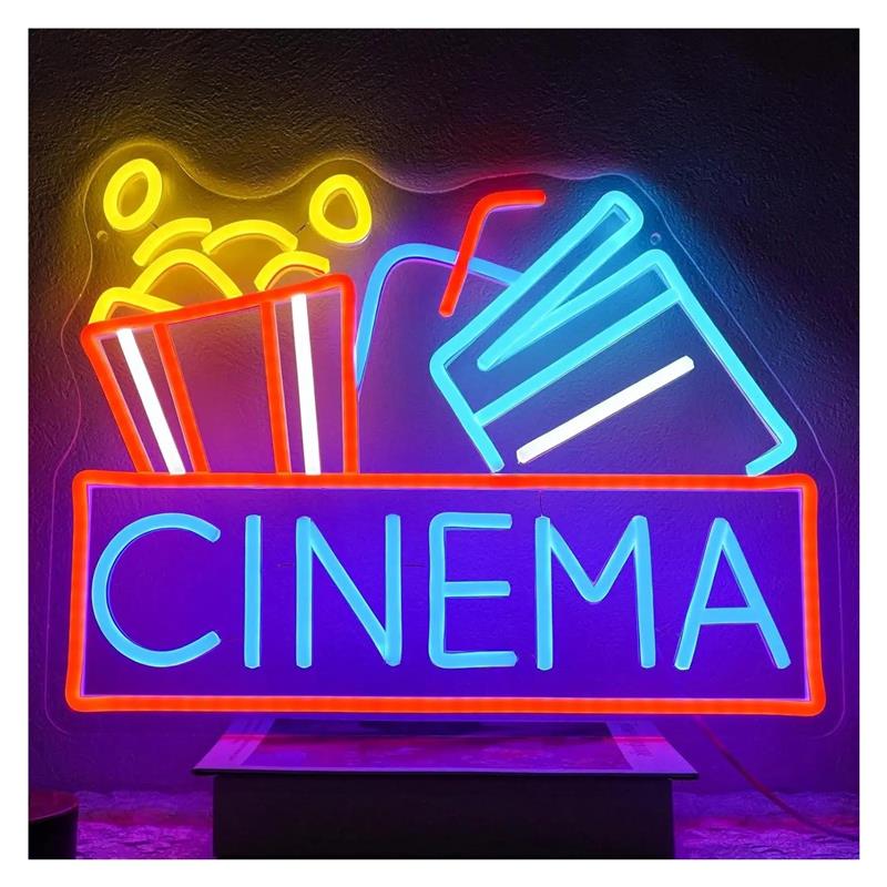 Home Cinema Wall Lights - Letreiro de néon para cinema, alimentado