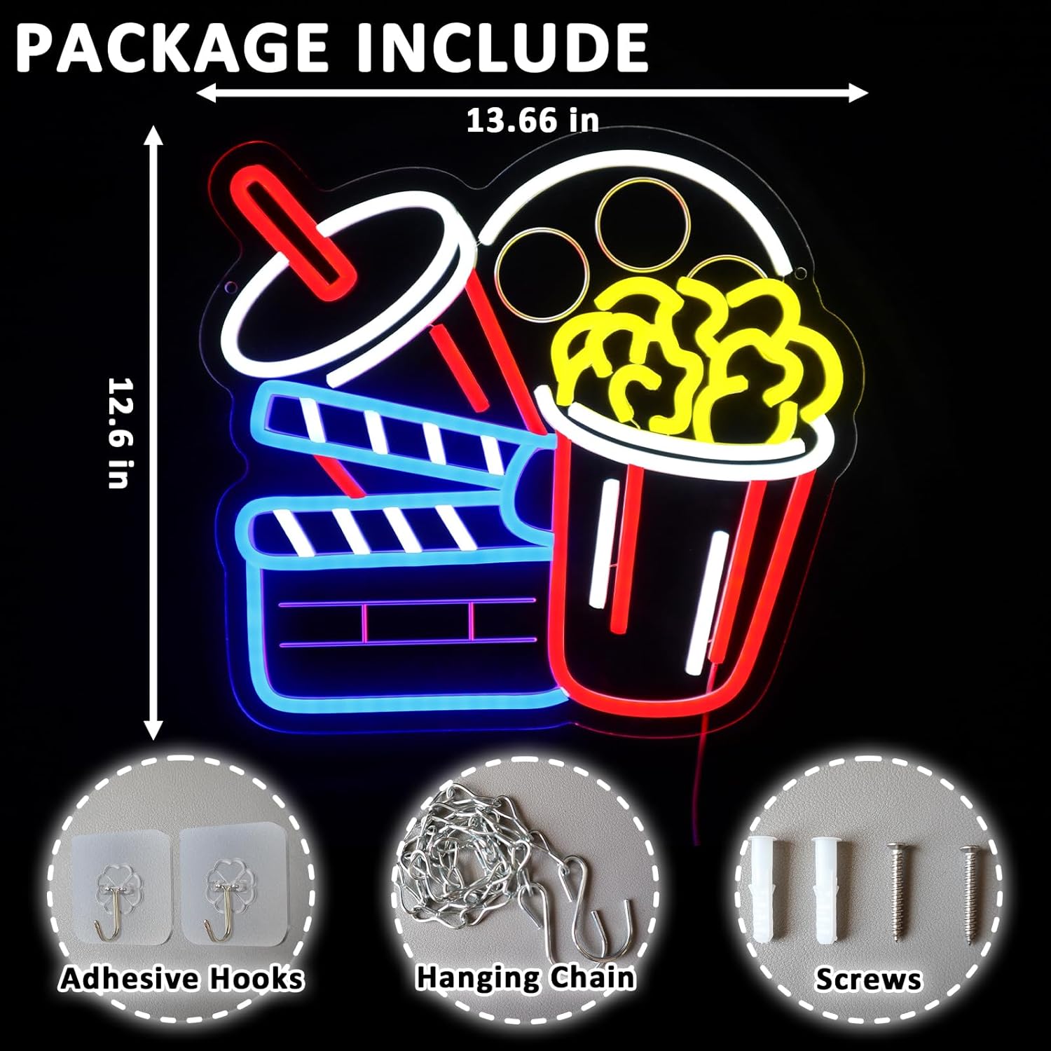 Luminária de Parede LED Neon U - Home Cinema Wall Lights avaliação e preço
