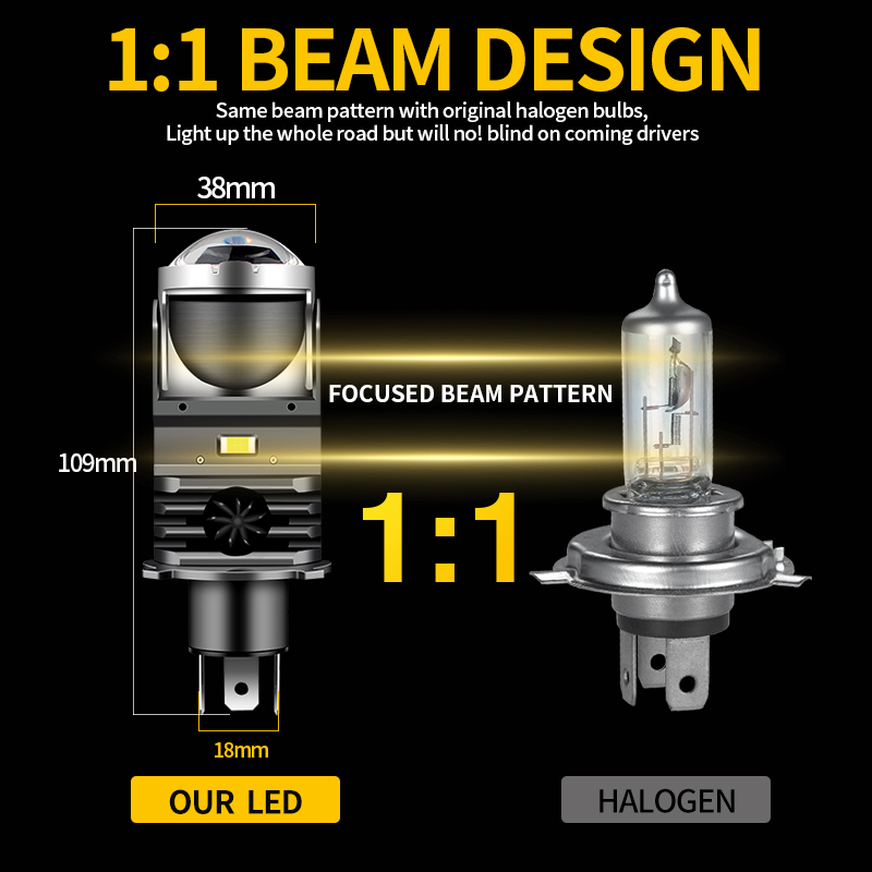 1pc h4 led projetor farol da m - Projector Lamp Replacement avaliação e preço