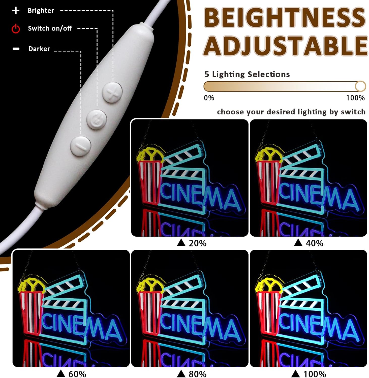Luminária de Parede LED Neon U - Home Cinema Wall Lights avaliação e preço