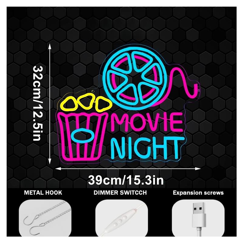 Letreiro Neon para Noite de Ci - Home Cinema Wall Lights avaliação e preço